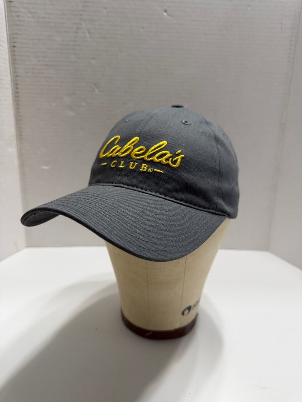 Cabela's Gray Baseball Cap with Yellow Script Logo